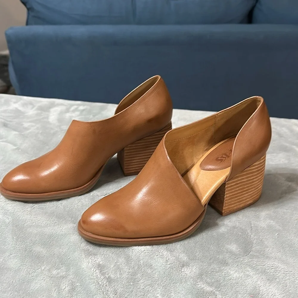 Kork-Ease Women's Tan Leather Block Heel Pump